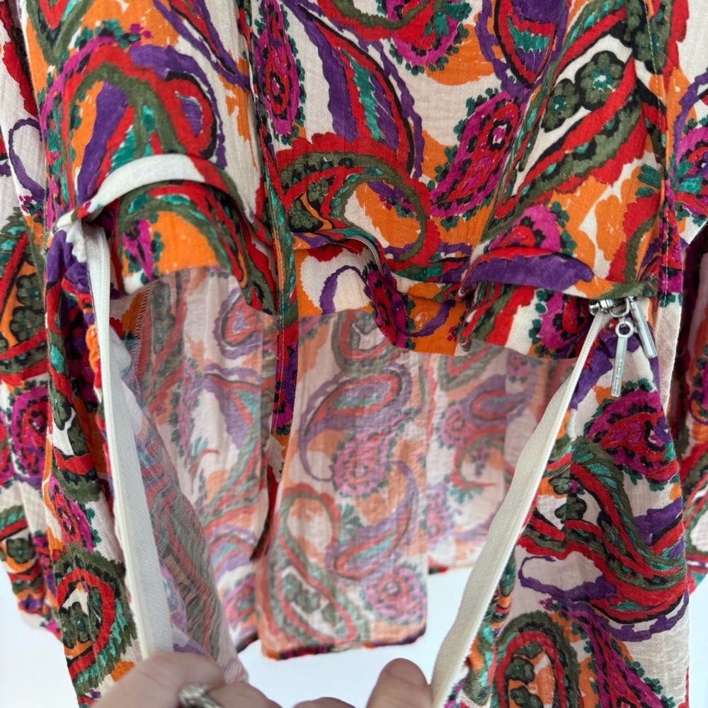 Cache Coeur Balloon Sleeve Maternity Nursing Blouse Latina Multicolor size Large - Picture 8 of 11